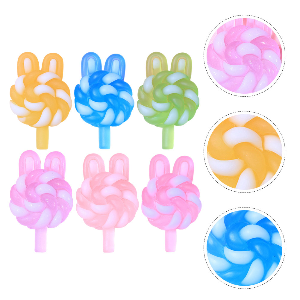 Resin Art Supplies - 24Pcs 귀여운 만화 롤리팝 참 토끼