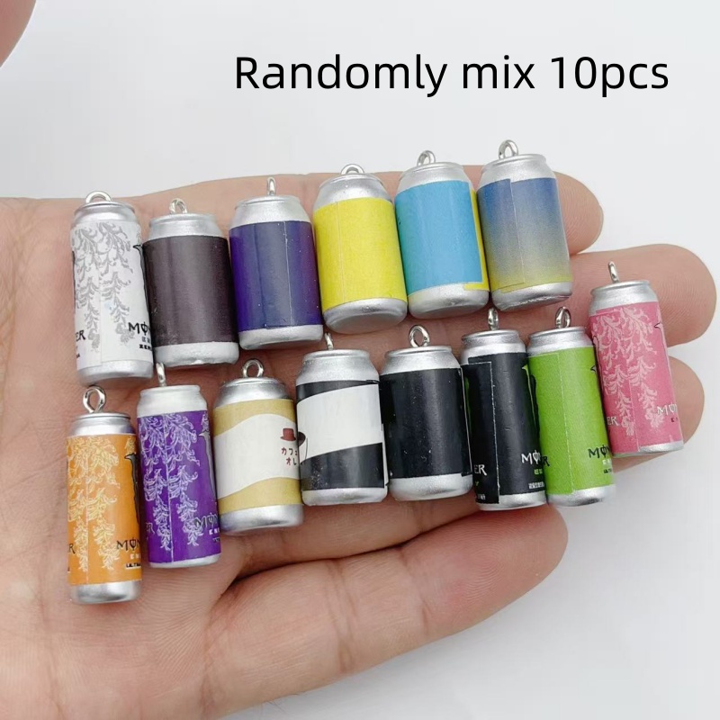 Resin Art Jewellery Kit - 10개 미니 시뮬레이션 음료 캔 레진