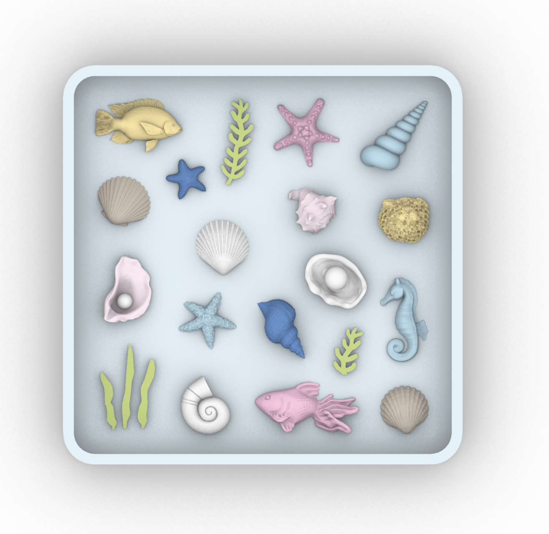 Silicone Mold Ocean - 3D 오션 액세서리 레진 주조 몰드