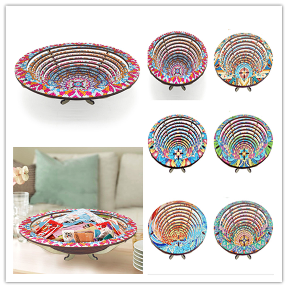 Resin Art Wooden Tray - 나무 만다라 5D 다이아몬드 페인팅 트레이