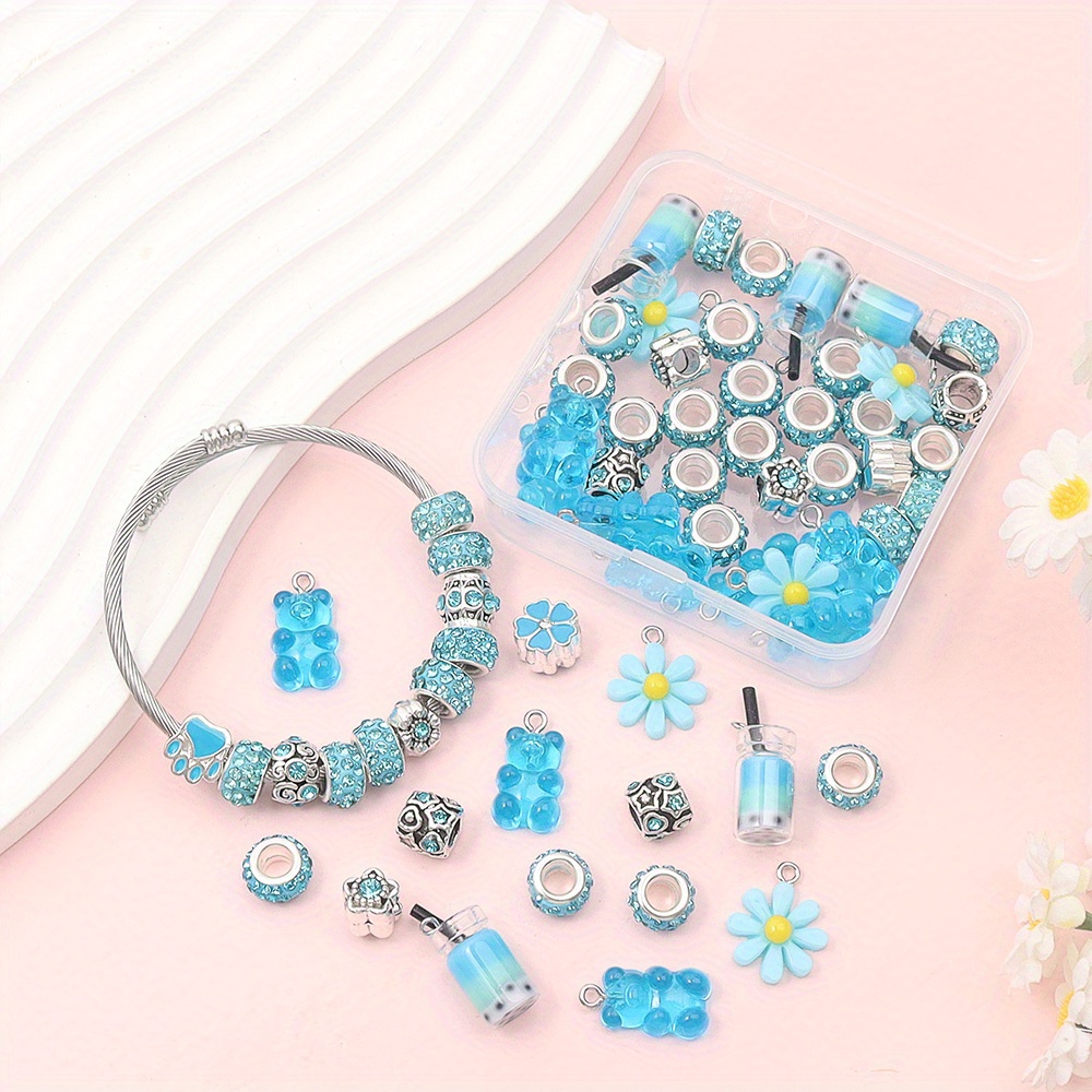 Resin Art Beach Theme - 62pcs 혼합 색상 유럽 대형 구멍