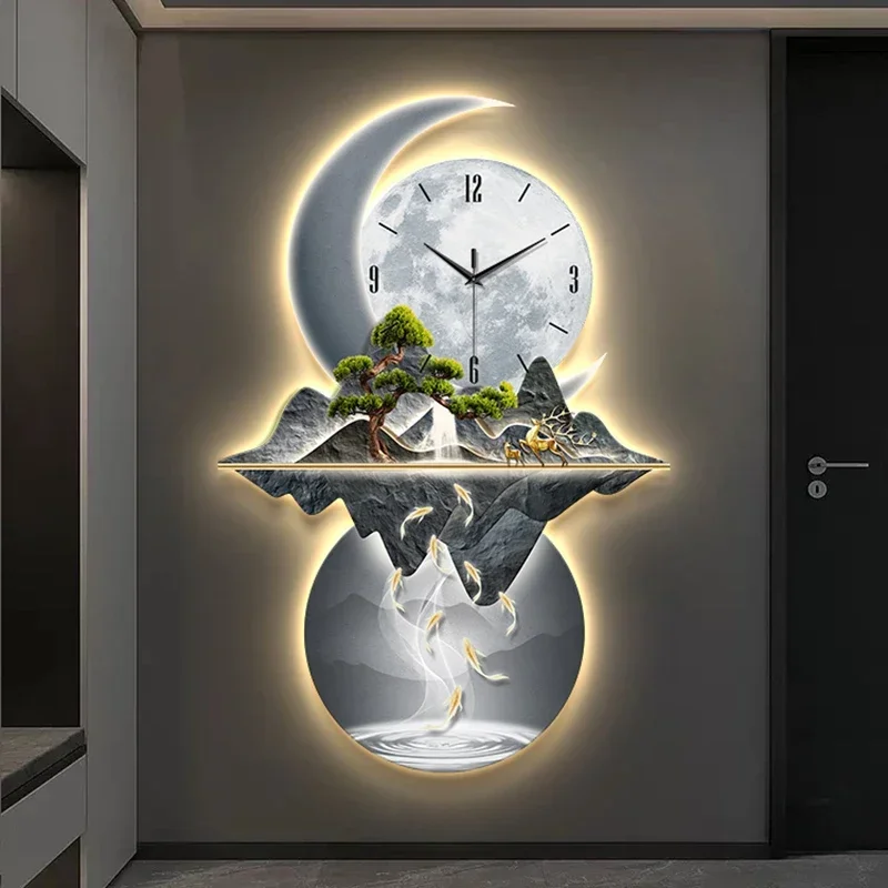 Resin Art Clock - 아트 벽화 시계 LED 모던 대형