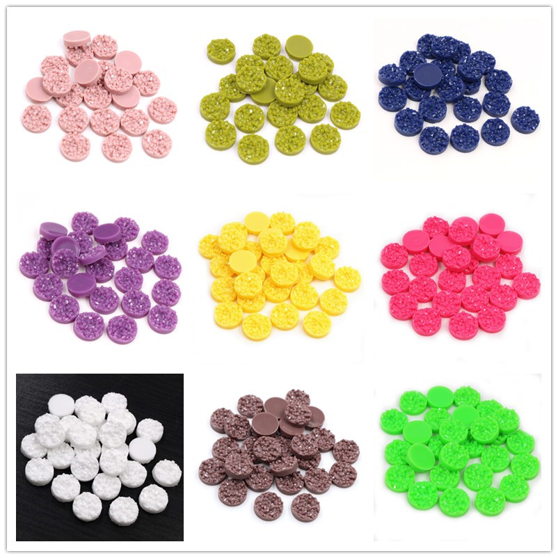 Resin Art Jewellery Kit - 40pcs 수지 Druzy Cabochons 돔 8/10/12mm