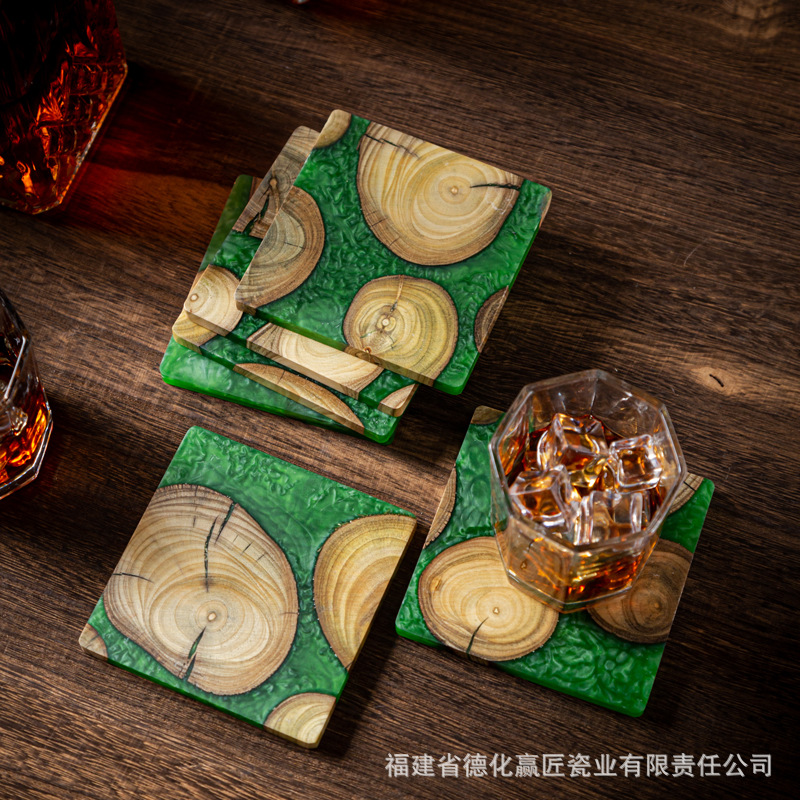 Resin Art Wooden Tray - 젠 잉크 아트 드라이 브루 티