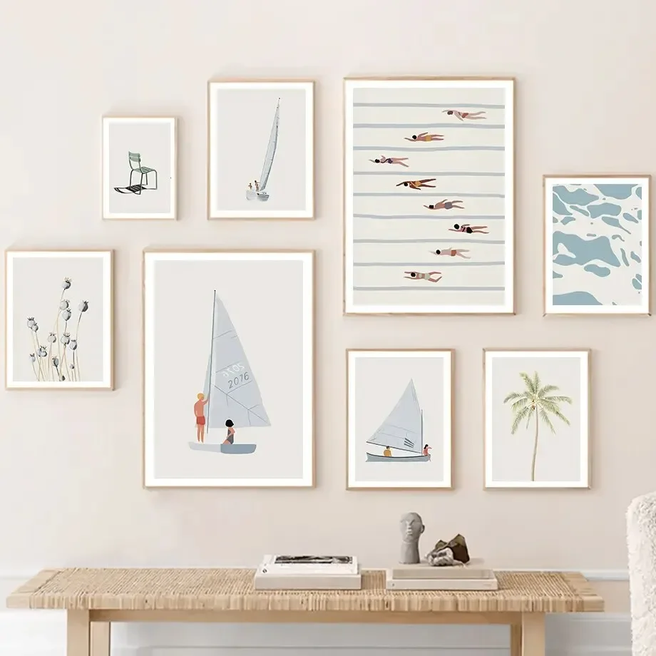Resin Art Beach Theme - 해변과 바다를 테마로 한 꽃무늬 미니멀리스트