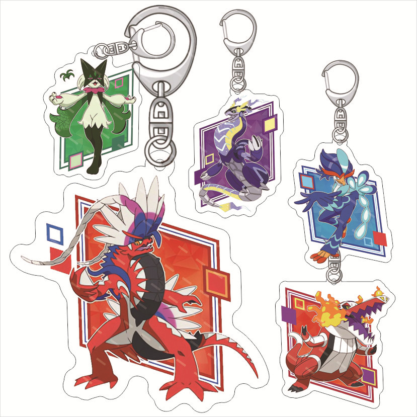 Resin Art Keychain - 포켓몬 미라이돈 코라이돈 아크릴 재미있는 열쇠고리