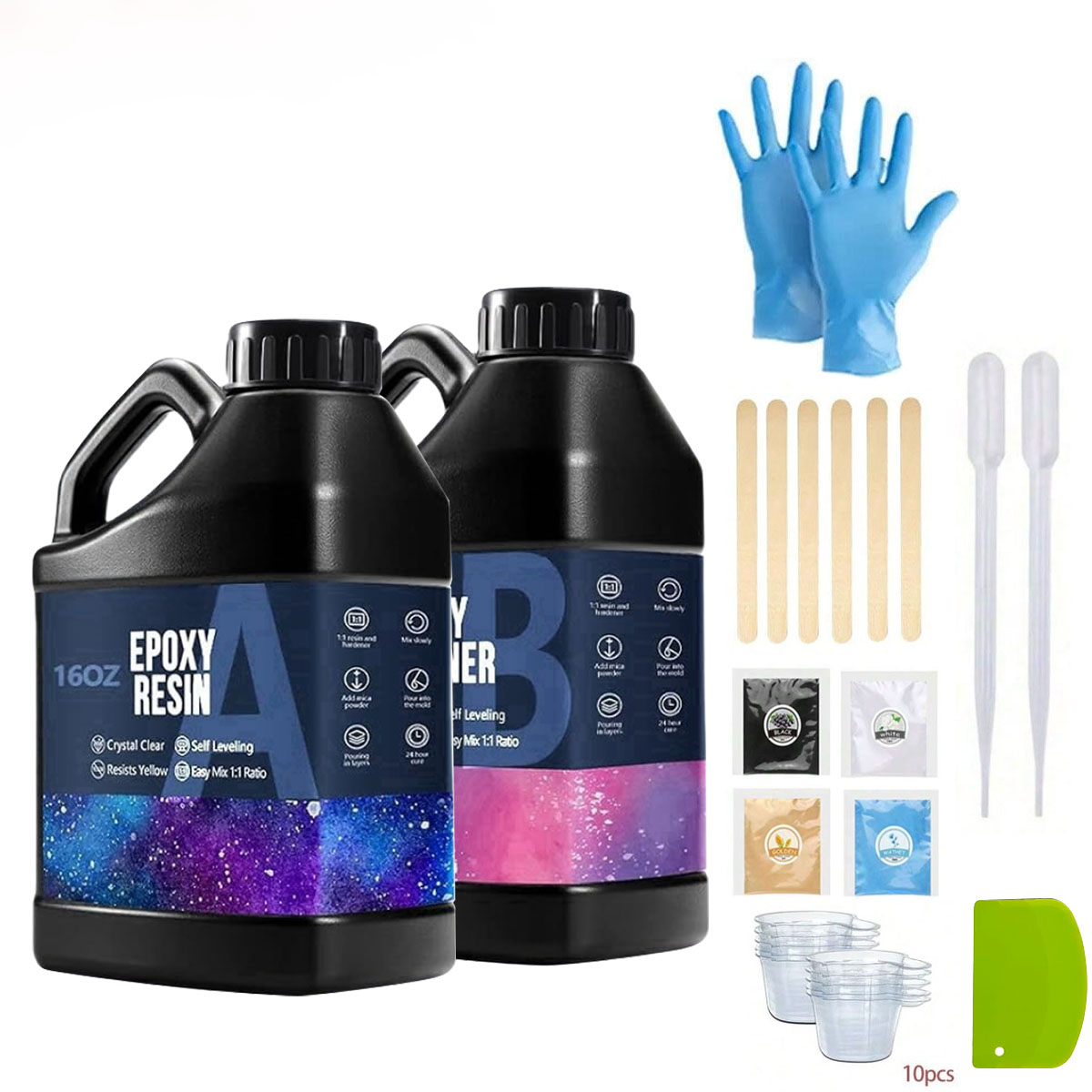 Resin Art And Jewelry - 1000ml 크리스탈 투명 에폭시 레진 키트,