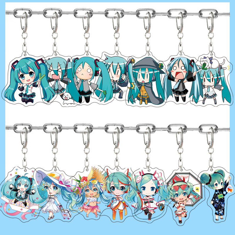 Resin Art Keychain - 하츠네 미쿠 애니메이션 아크릴 귀여운 피규어