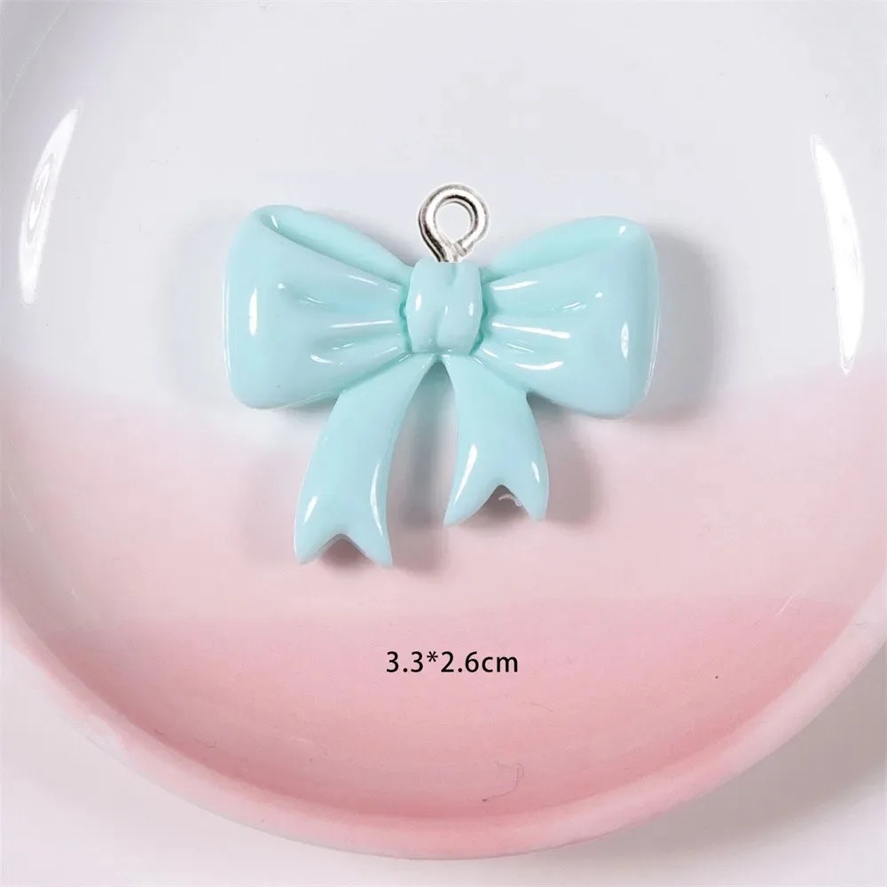 10 조각 캔디 컬러 보우 수지 참 수제 장식품 여성  - Resin Art Jewellery Kit 리뷰 및 가격
