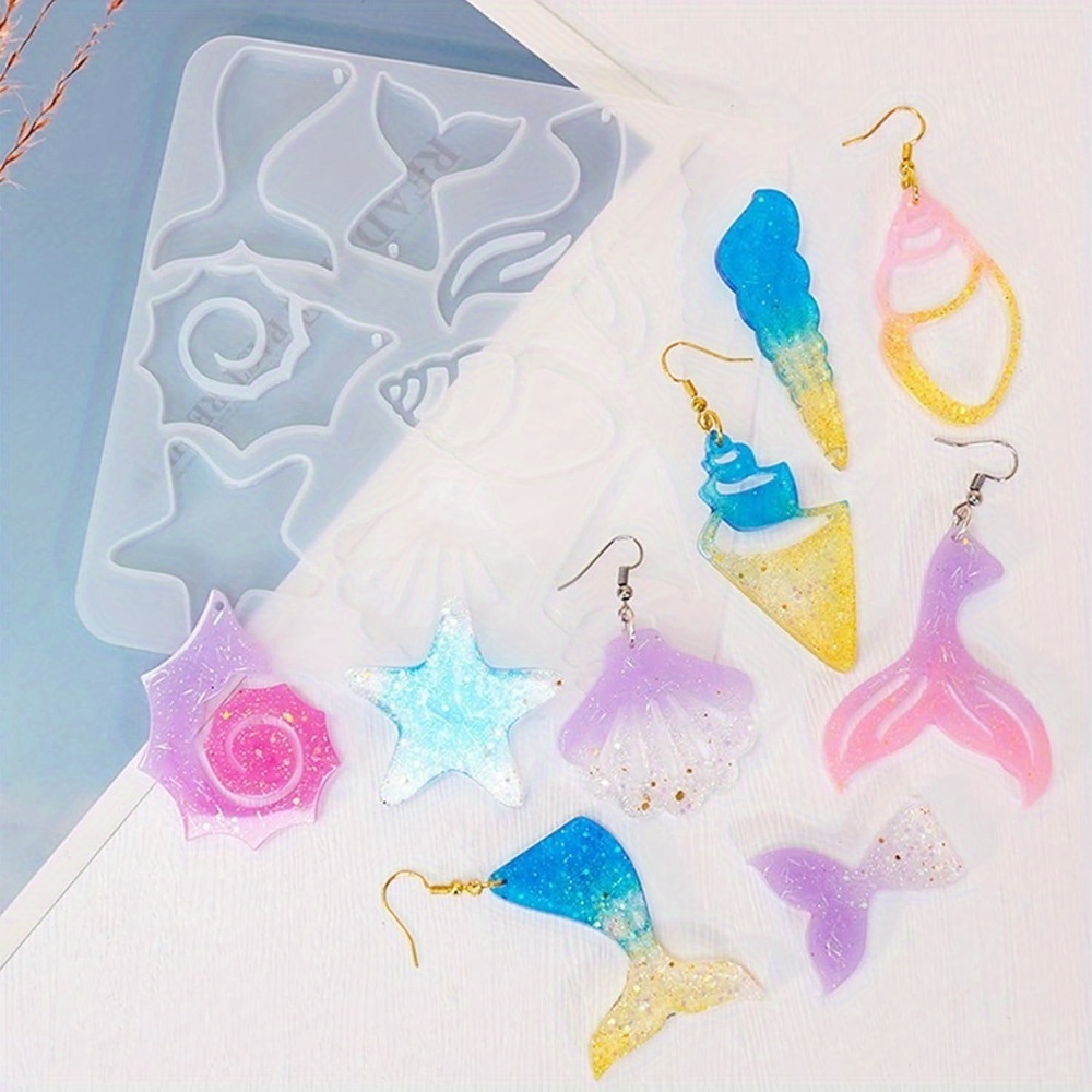 바다 테마의 귀걸이 및 펜던트 몰드 세트는 네 가지 스 - Silicone Mold Ocean 리뷰 및 가격