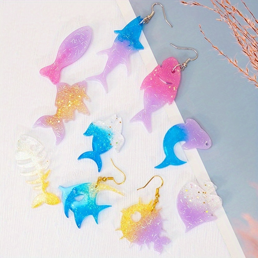 바다 테마의 귀걸이 및 펜던트 몰드 세트는 네 가지 스 - Silicone Mold Ocean 리뷰 및 가격
