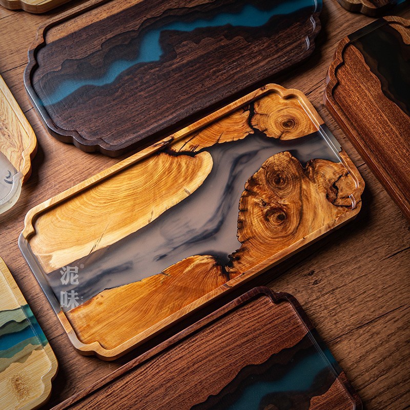 일본 선(禪) 스타일 투자 나무 잉크 아트 티 트레이, - Resin Art Wooden Tray 리뷰 및 가격