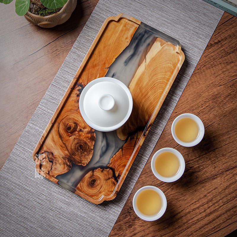 일본 선(禪) 스타일 투자 나무 잉크 아트 티 트레이, - Resin Art Wooden Tray 리뷰 및 가격