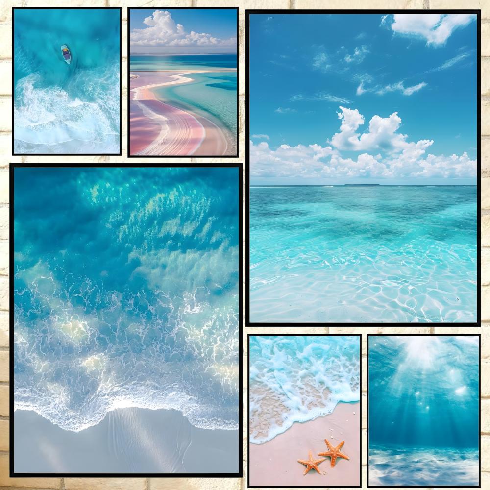 클래식 테마 해변 바다 파도 포스터 다용도 HD 방수  - Resin Art Beach Theme 리뷰 및 가격