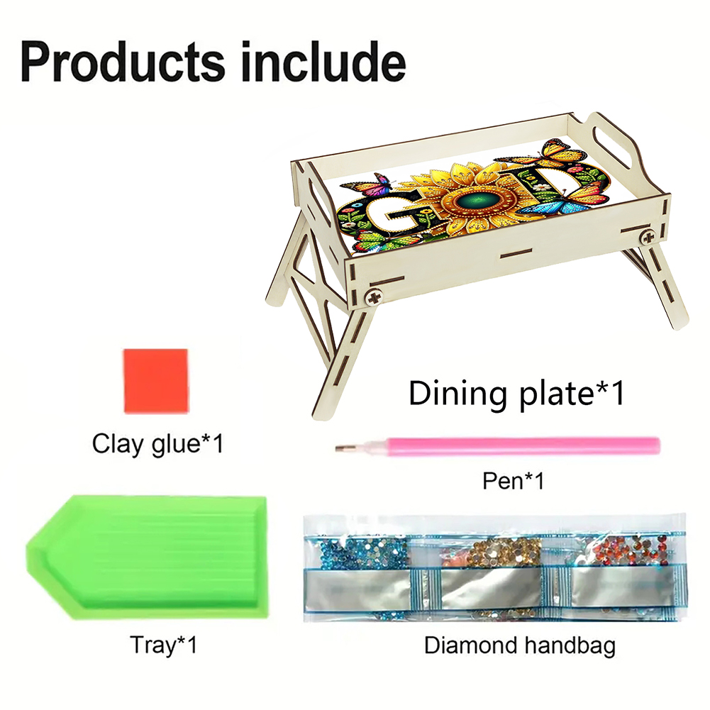5D DIY 다이아몬드 페인팅 손잡이가 있는 서빙 트레 - Resin Art Wooden Tray 리뷰 및 가격