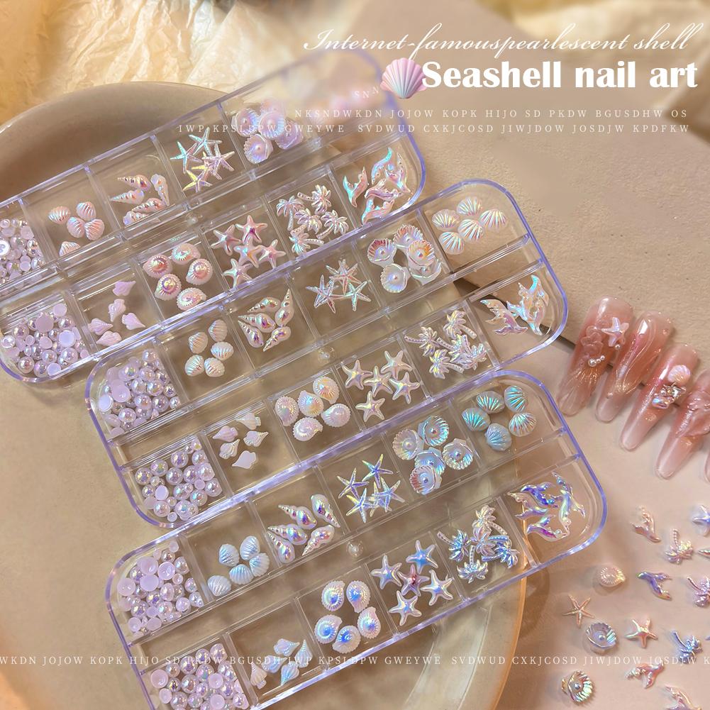 12칸/박스 3D 불가사리와 조개 네일아트 장식, 여름 - Resin Art Beach Theme 리뷰 및 가격