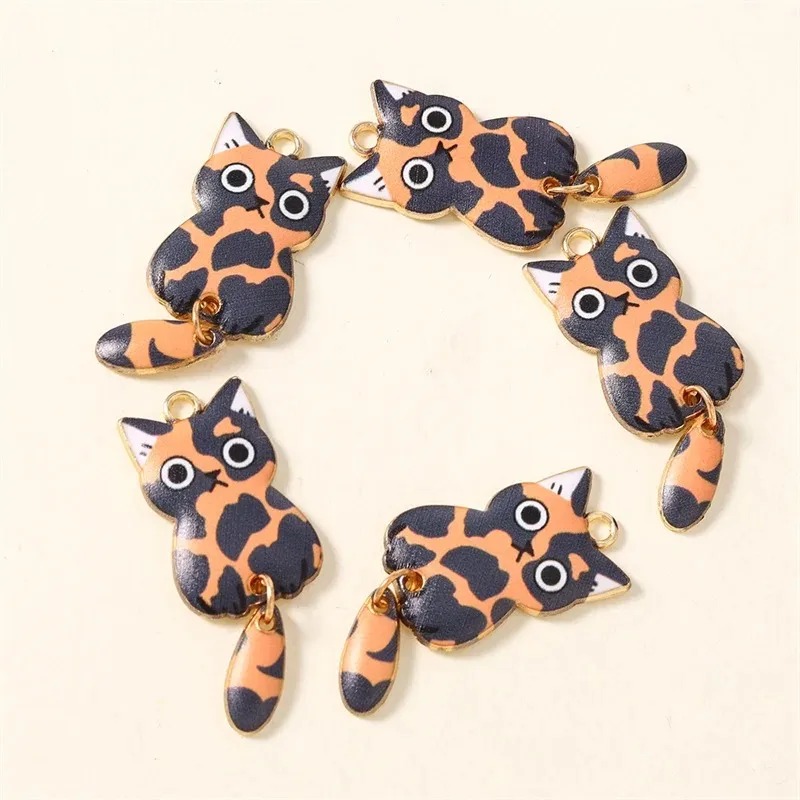 10Pcs 16×39mm 귀여운 만화 고양이 수지 참  - Resin Art Supplies 리뷰 및 가격