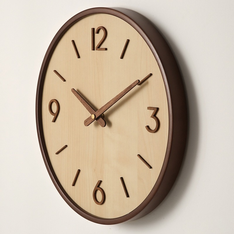 현대 나무 침묵 예술 벽시계 간단한 나뭇결 침실 시계  - Resin Art Clock 리뷰 및 가격