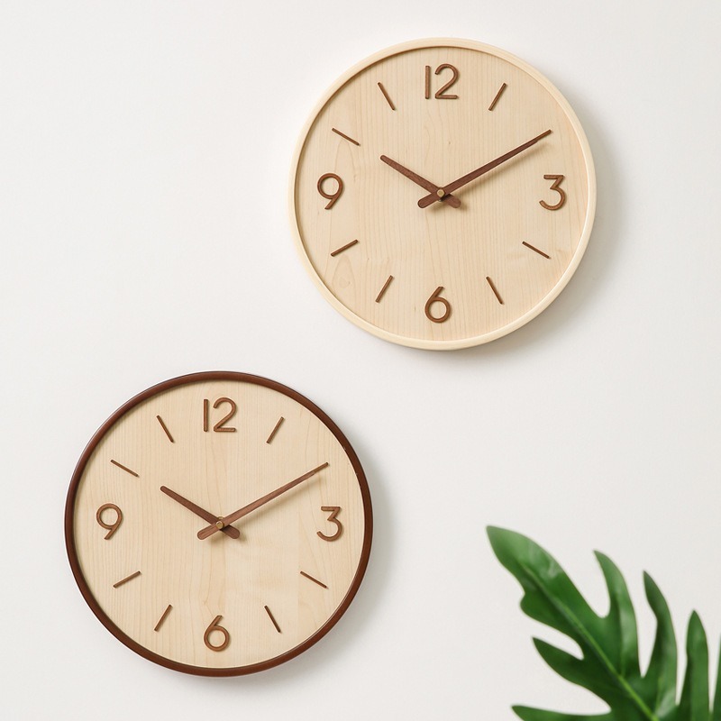 현대 나무 침묵 예술 벽시계 간단한 나뭇결 침실 시계  - Resin Art Clock 리뷰 및 가격