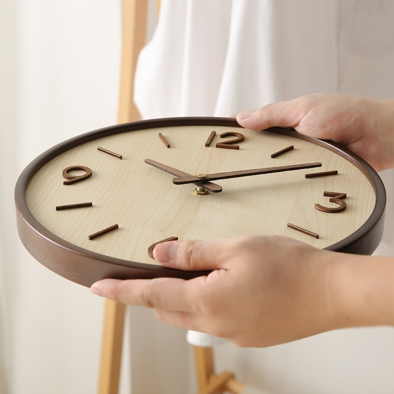 현대 나무 침묵 예술 벽시계 간단한 나뭇결 침실 시계  - Resin Art Clock 리뷰 및 가격