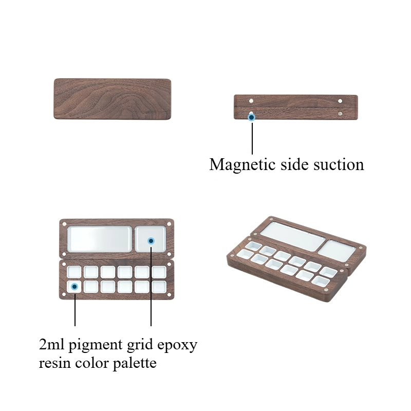 단단한 나무 수채화 안료 상자 야외 스케치를 위한 미술 - Resin Art Wooden Tray 리뷰 및 가격