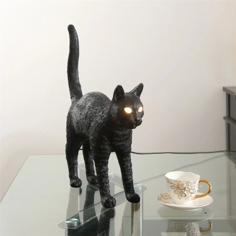 북유럽 고양이 테이블 램프 송진 동물 테이블 조명, 침 - Resin Art Floor Design 리뷰 및 가격