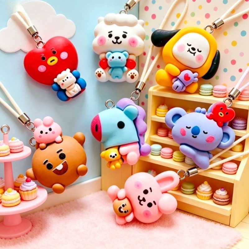 7pcs BT21 수지 만화 참 DIY 액세서리 공예  - Resin Art Supplies 리뷰 및 가격