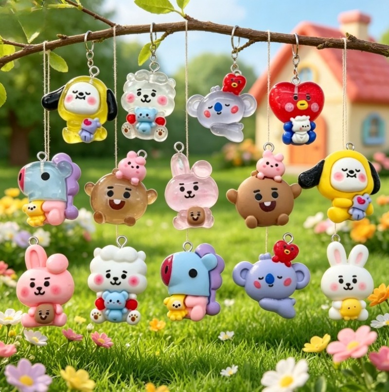 7pcs BT21 수지 만화 참 DIY 액세서리 공예  - Resin Art Supplies 리뷰 및 가격