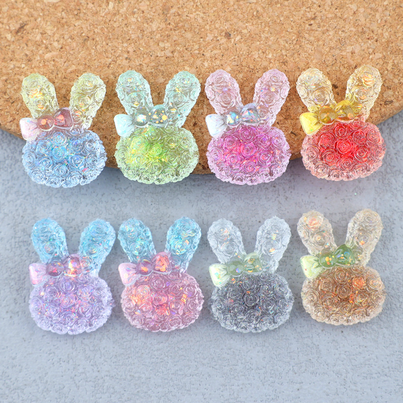 5PCS 18*25mm 빛나는 그라데이션 토끼 수지 카 - Resin Art Supplies 리뷰 및 가격