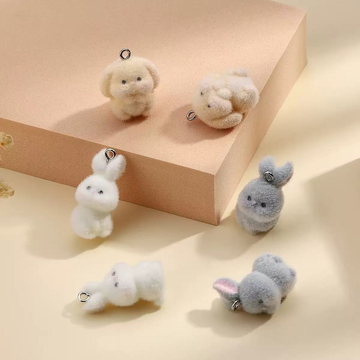 10개 플로킹 작은 토끼 레진 참 동물 펜던트 DIY  - Resin Art Jewellery Kit 리뷰 및 가격
