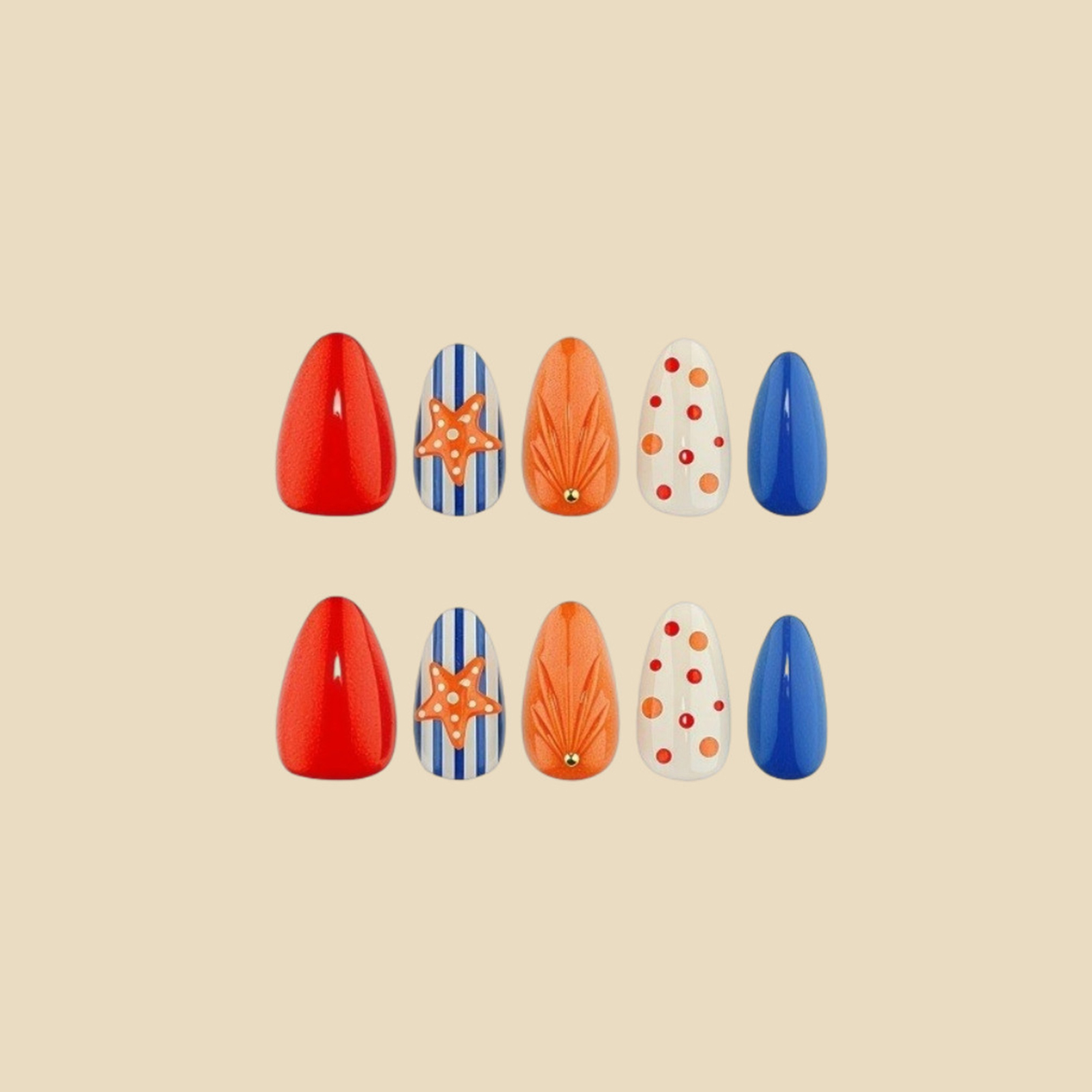 프레스온 네일 레진 3D 엠보싱 인조 네일 아트 세트  - Resin Art Beach Theme 리뷰 및 가격